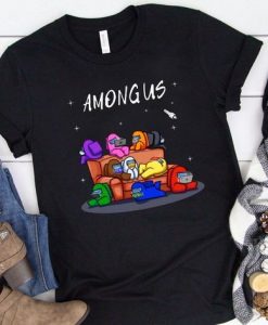 AMONG US SPACE BACKGROUND T-SHIRT GG37