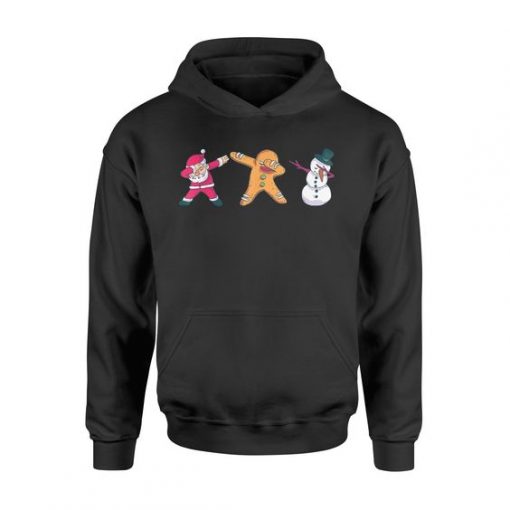 CHRISTMAS DABBING SANTA COOKIE SNOWMAN HOODIE GG37