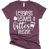 LEGGINGS LEAVES LATTES PLEASE WOMAN T-SHIRT CR37