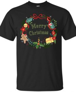 MERRY CHRISTMAS WREATH T-SHIRT GG37