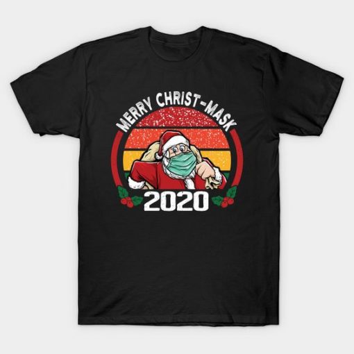 MERRY CHRISTMASK CHRISTMAS T-SHIRT CR37