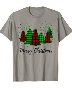 PLAID CHRISTMAS TREES T-SHIRT GG37