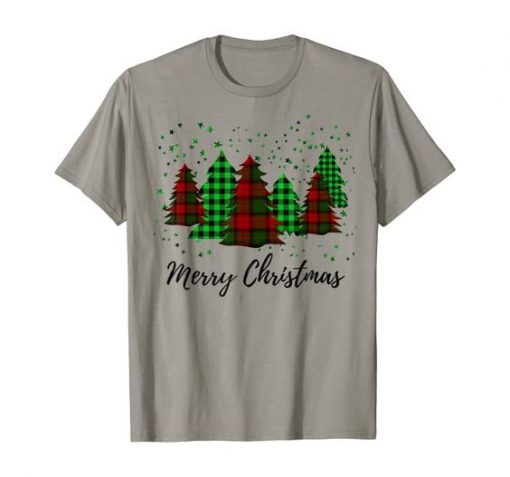 PLAID CHRISTMAS TREES T-SHIRT GG37