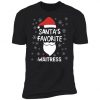 SANTA FAVORITE WAITRESS CHRISTMAS T-SHIRT CR37