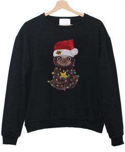 SANTA BABY SLOTH CHRISTMAS LIGHT UGLY SWEATSHIRT DR23