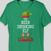 THE BEER DRINKING ELF CHRISTMAS T-SHIRT GG37