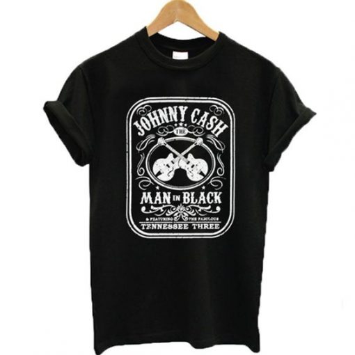 JOHNNY CASH THE MAN IN BLACK T-SHIRT CR37