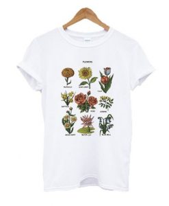 MARIGOLD SUNFLOWER TULIP FLOWERS T-SHIRT CR37