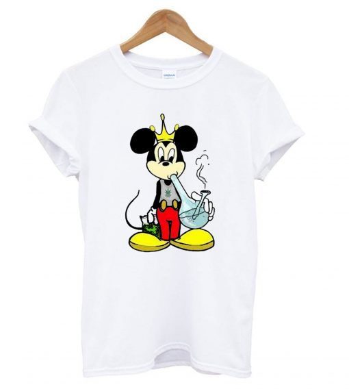 MICKEY MOUSE SMOKING STONER WEED T-SHIRT SS