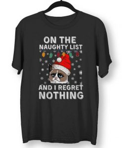 ON THE NAUGHTY LIST AND I REGRET NOTHING T-SHIRT DX23