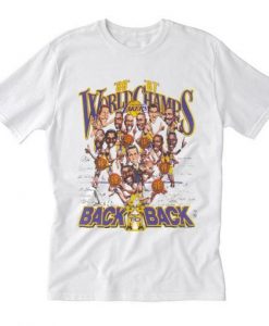 VINTAGE LA LAKERS CARICATURE NBA BASKETBALL T-SHIRT CR37