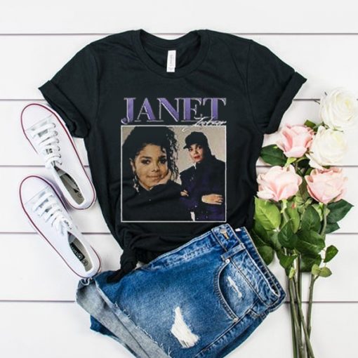 Portrait janet jackson graphic t shirt dx23