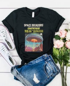 Space Invaders Atari 2600 Retro Vintage Video Game Box Art Unisex t shirt dx23