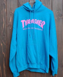 Thrasher Skateboard Magazine Blue Pink hoodie dxd