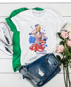 Vintage dolly parton for president t shirt dx23