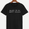 Black Slogan Print T-shirt drd