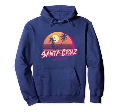 Retro Santa Beach Sunset hoodie drd