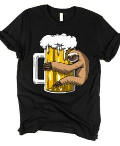 Sloth Beer Drinking Animal Party Funny T-Shirt drd