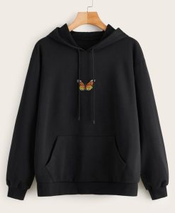 BUTTERFLY BLACK HOODIE