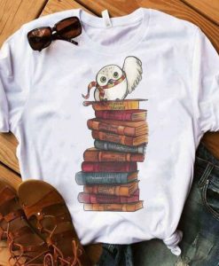 Owl And Books T Shirt