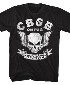 CBGB Skull and Wings NYC 1973 t-shirt dx23