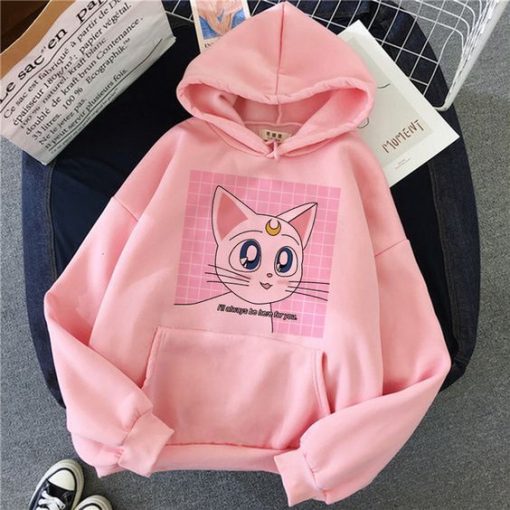 Cartoon Cat Printed Comfortable Autumn Hoodie