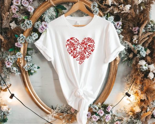 Floral Heart Valentine T-Shirt