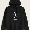 Men Letter Print Drawstring Hoodie