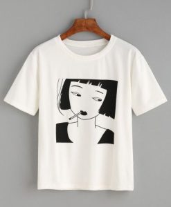 Smoke Girl Graphic T-shirt