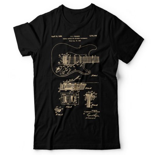 Guitar Shirt Men Patent Guitar T Shirt