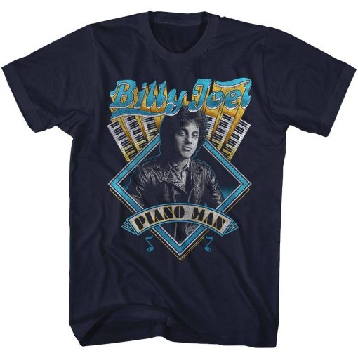 Billy Joel Navy Adult T-Shirt