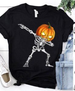 DABBING SKELETON PUMPKIN T-SHIRT G07