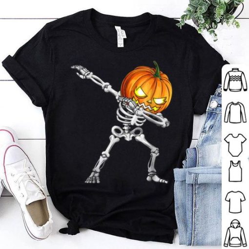 DABBING SKELETON PUMPKIN T-SHIRT G07