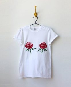 VELVET RED FLOWERS T-SHIRT G07