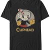 Cuphead Logo Portrait Circle Mens Graphic T Shirt DN