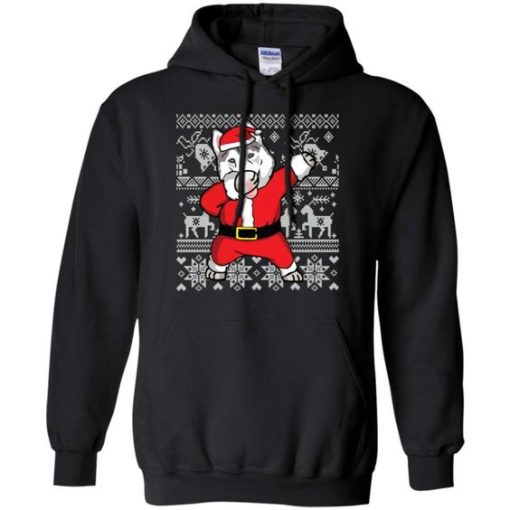 Dabbing Husky Santa Christmas Hoodie