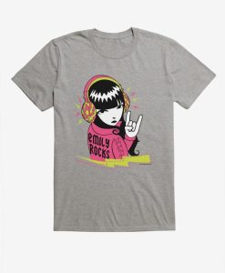 Emily The Strange Emily Rocks Lightning Bolt Heathered T-Shirt