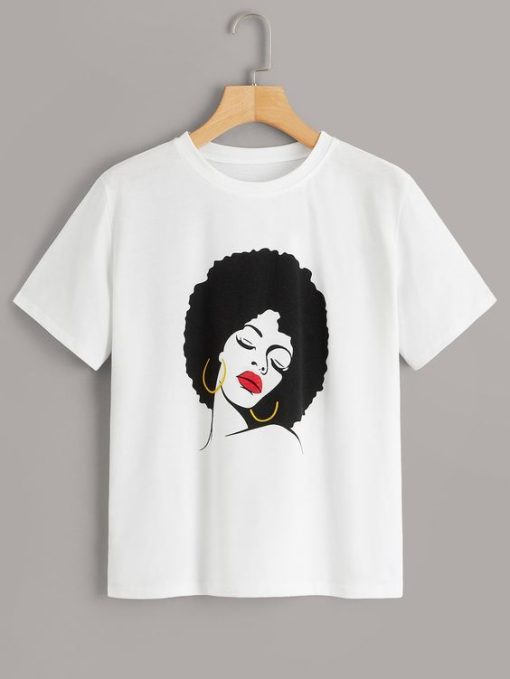 Figure Print Tee T Shirt