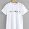 Letter Print Monday T-shirt