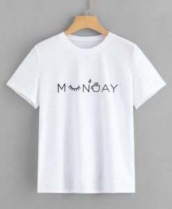 Letter Print Monday T-shirt