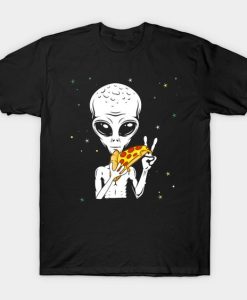 ALIEN EATING PIZZA T-SHIRT