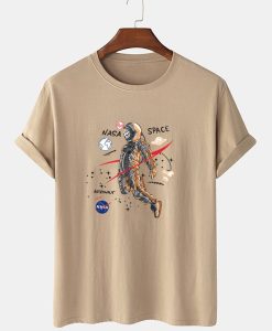 Nasa Cartoon Astronaut Print Shirt