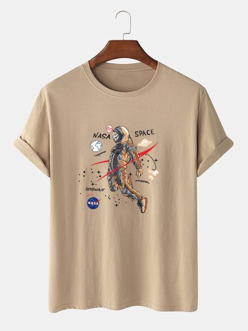 Nasa Cartoon Astronaut Print Shirt