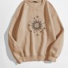 Abstract Sun And Moon Print Sweatshirt