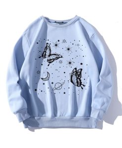 Butterfly & Galaxy Print Sweatshirt