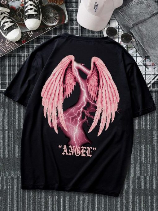 Guys Angel Wings Print Tee