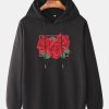 Mens Rose Graphic Printed Drop Hoodies