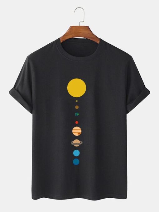 Sun And Planet Print T-shirt