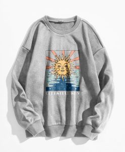 Sun & Letter Graphic Sweatshirt