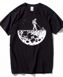 Astronaut Mowing The Moon Funny T Shirt